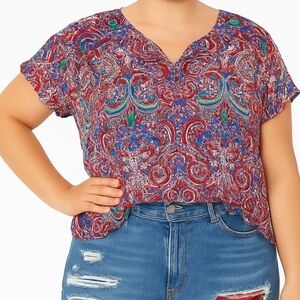 Hester & Orchard Shirt Size Large Paisley Print Blouse